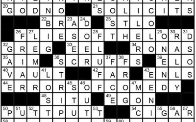 “Wronging the Writes” | Crossword Solution