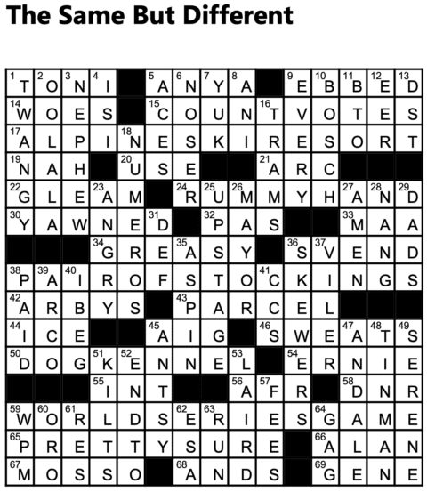  The Same But Different Crossword Solution Pennywise Classified Ads