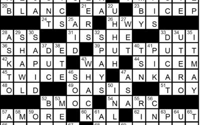 “Keep Cool” | Crossword Solution