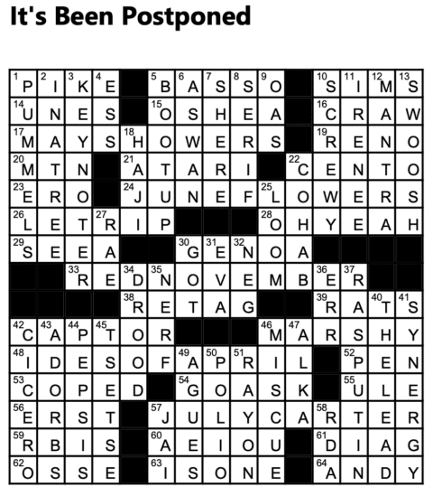  It s Been Postponed Crossword Solution Pennywise Classified Ads