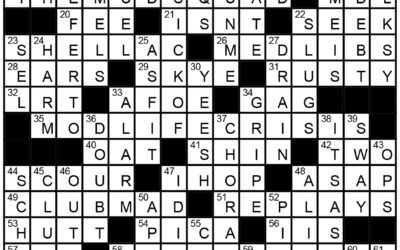 “Moving Parts” | Crossword Solution | Jan 22